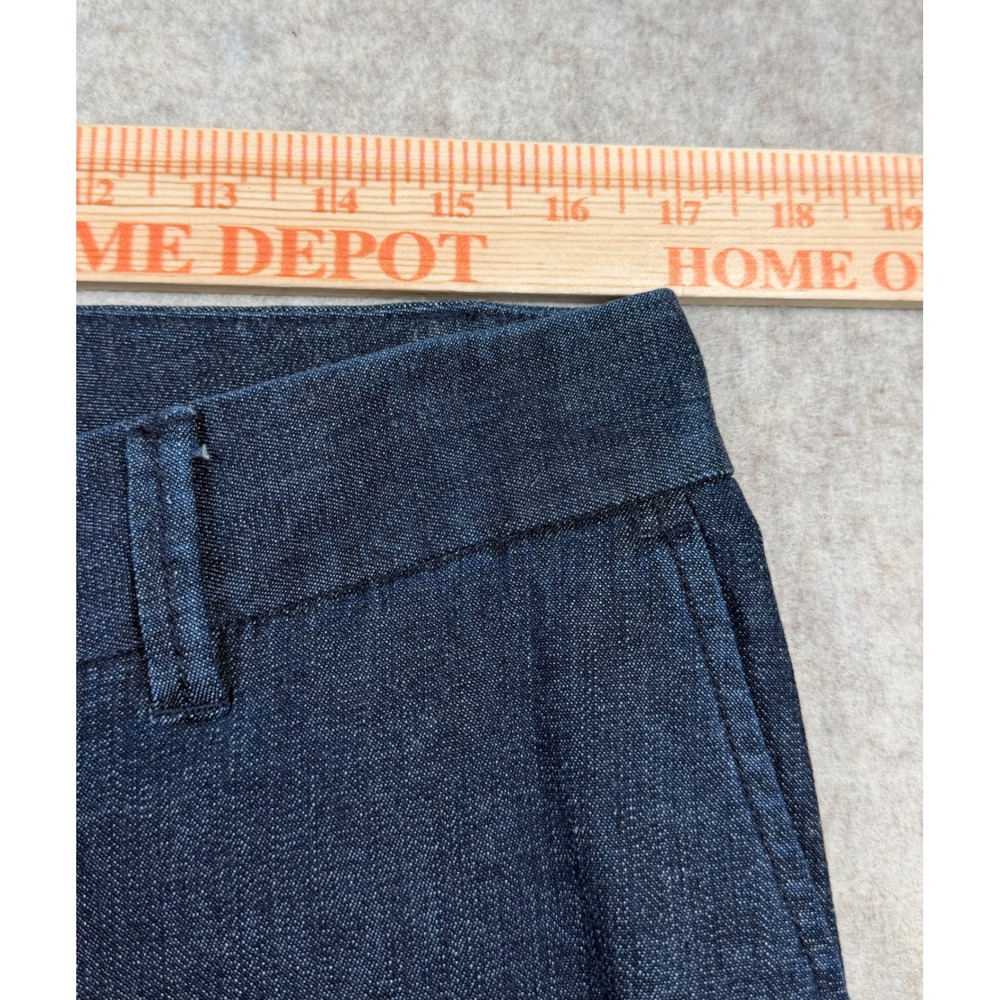 L.L.Bean Trousers Womens 12 Tall Blue Denim Straight Leg Stretch Wide Leg - Picture 7 of 10